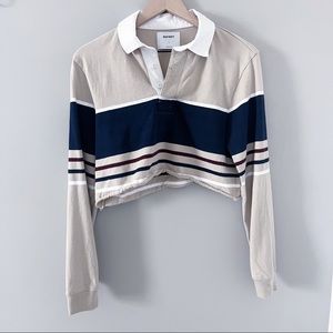 cropped collared long sleeve